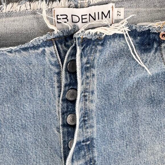 EB Denim Bandless Jeans Size 27 Vintage Levi's Buttonfly Cropped - Picture 3 of 4